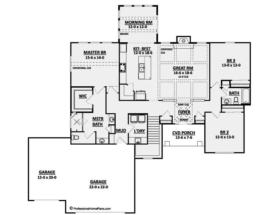 The Leland main level floor plan